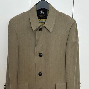 Vintage Hart Schaffner Marx Olive Green Wool Overcoat/ Car Coat - Medium